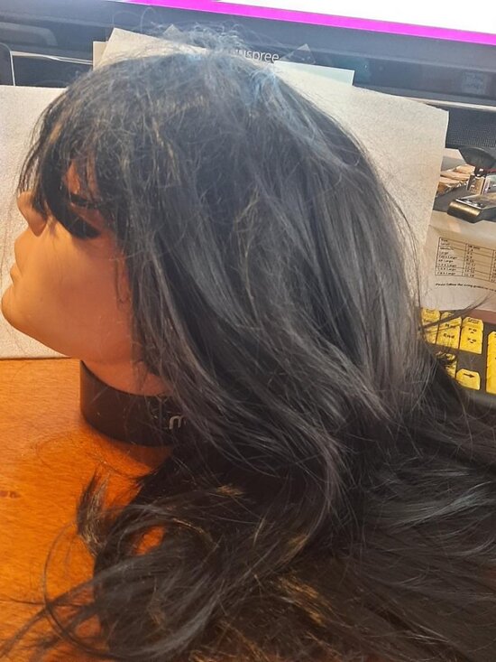 NEW ! Women 24 Inch Long Hair Straight Wig Human Hair Black main image 6